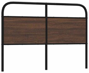 vidaXL Cabeceira de cama 140cm derivados madeira/aço carvalho castanho