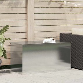 vidaXL Caixa de Armazenamento Externa Prateado 100 x 50.5 x 50 cm