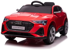 Carro Elétrico Audi E-Tron 12V para Crianças acima de 3 Anos com Controle Remoto Faróis Buzina Música MP3 TF USB e Abertura da Porta 3-8km/h 108x60x47