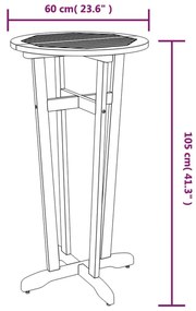 5 pcs conjunto de bar para jardim madeira de acácia maciça