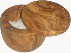 Recipiente de sal em madeira de oliveira com tampa Nicky