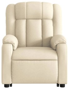 Poltrona elétrica elevatória massagens tecido creme