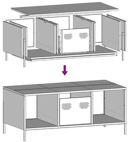 Mesa de centro 101,5x50x43,5 cm aço laminado a frio branco