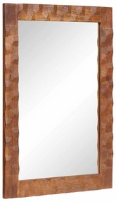 vidaXL Espelho de banheiro Acabamento em Acácia Marrom 50 x 70 x 3 cm