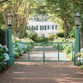 Portão de jardim aço galvanizado 310,1 x 100,1 cm Verde