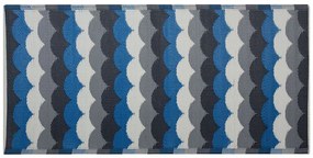 Tapete de exterior 90 x 180 cm azul e cinzento BELLARY Beliani
