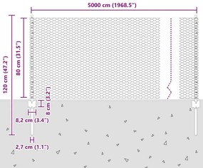 Postes de Cerca 11 pcs U-Channel 80 cm Aço Galvanizado