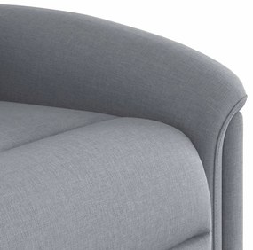 Poltrona reclinável massagens tecido cinzento-claro