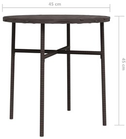Mesa de centro 45 cm vime PE castanho