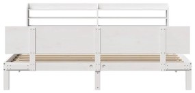 Estrutura de cama c/ cabeceira sem colchão 200x200 cm branco