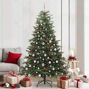 vidaXL Árvore de Natal Artificial Verde 210 cm PVC, Metal e Plástico