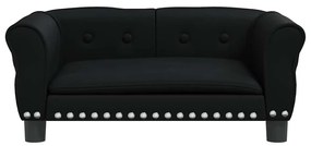 Cama para cães 70x45x30 cm couro artificial preto