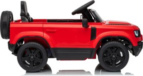 Carro elétrico para Crianças 12V 4x4 Land Rover Defender Rodas de espuma EVA, Assento Couro ecológico, Controlo remoto Vermelho