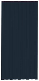 Painéis de telhado 12 pcs 100x45 cm aço galvanizado antracite