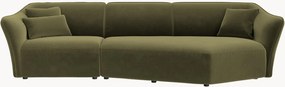 Sofá de canto modular em veludo Flora (5 lugares)