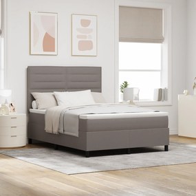vidaXL Cama Box Spring com Colchão Taupe 140x200 cm Tecido