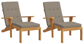 Almofadões cadeira terraço 2pcs tecido oxford cinza-acastanhado