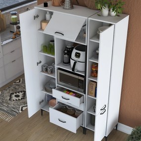 Armário Alto de Cozinha "Stella " - Branco - Design Moderno
