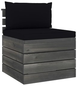2 pcs conjunto lounge de paletes com almofadões pinho maciço