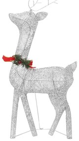 Família de renas de Natal 270x7x90 malha branco prateado