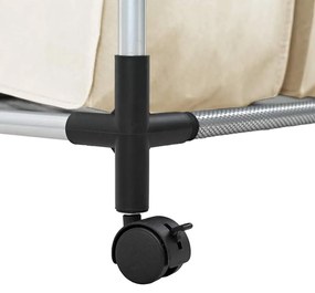 Separador de roupa suja com 4 sacos aço creme