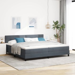 Cama Box Spring com Colchão vidaXL Cinza Escuro 200x200 cm Veludo