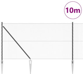 Cerca Hexagonal vidaXL Cinza 1x10 m Aço