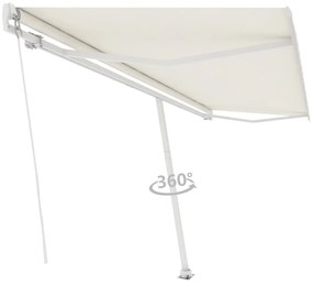 Toldo retrátil manual independente 500x350 cm cor creme