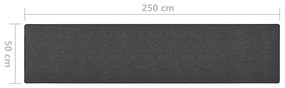 Tapete/passadeira 50x250 cm antracite