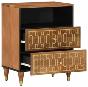 Mesa de cabeceira 50x33x62 cm madeira de mangueira maciça