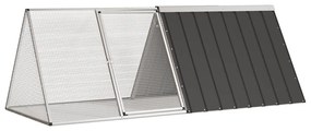 Gaiola p/ coelhos 201,5x80,5x71 cm aço galvanizado antracite