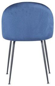 Pack 6 Cadeiras Black Dalnia Veludo - Azul