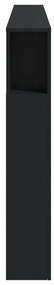 Cabeceira cama c/ LEDs 220x18,5x103,5 cm deriv. madeira preto