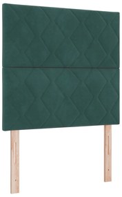 Cama Box com Colchão vidaXL Verde Escuro Solteiro Veludo