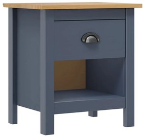 vidaXL Mesa de cabeceira Hill 46x35x49,5 cm pinho maciço cinza
