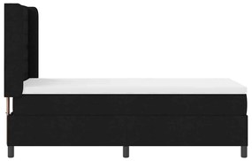 Cama Box com Colchão e Luz LED Preto 80x200 cm Tecido