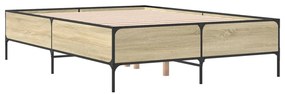 Estrutura de cama 140x190 cm derivados madeira/metal