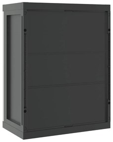 Móvel de arrumação para exterior 65x37x85 PP cinzento e preto