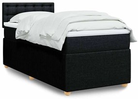vidaXL Cama com molas/colchão 80x200 cm tecido preto