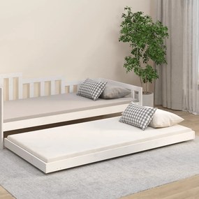Estrutura de cama sem colchão 80x200 cm pinho maciço branco