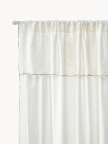 Cortinas de linho com filtro de luz e varão Eleonara, conjunto de 2