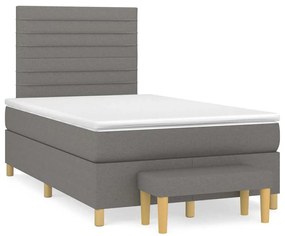 Cama boxspring com colchão 120x190 cm tecido preto