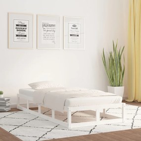 vidaXL Estrutura de cama branco 100x200 cm madeira maciça