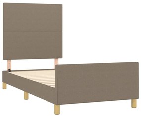 Estrutura cama cabeceira 100x200 cm tecido castanho-acinzentado