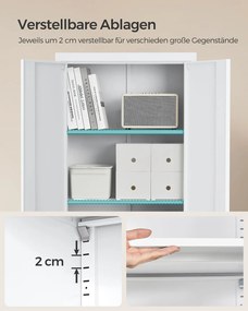 Armário para arquivo com 5 níveis 40 x 60 x 180 cm branco