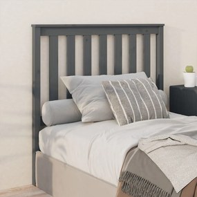 vidaXL Cabeceira de cama 106x6x101 cm pinho maciço cinzento
