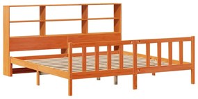 Cama com estante sem colchão 200x200 cm pinho maciço