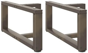 vidaXL Pés para mesa de centro em forma de T, 2 peças, preto, 60x25x(30-31) cm, aço