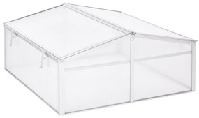 Outsunny Estufa de Jardim Alumínio Policarbonato Transparente Viveiro para Plantas Culturas 100x100x48 cm