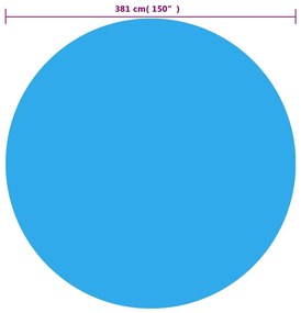 Película para piscina PE solar flutuante redondo 381 cm azul